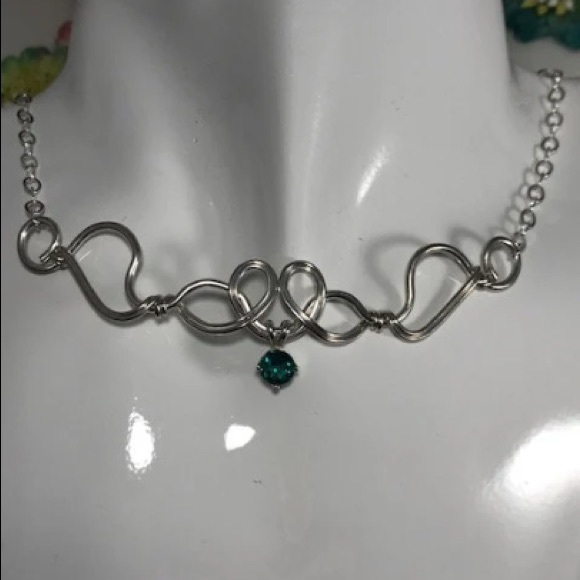 Green Topaz Sterling Silver Necklace- The Pixie Dust - Picture 5 of 8